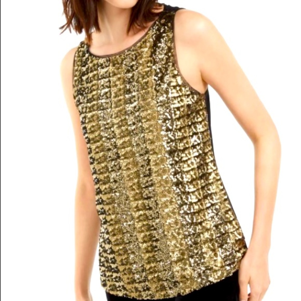 INC WOMENS SEQUINED SLEEVELESS TANK TOP